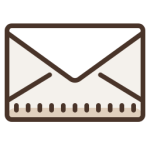 A graphic icon of an envelope